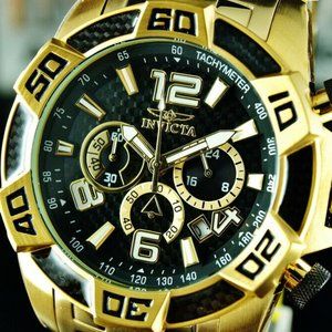 18K Carbon Fiber Invicta Watch w/ box!